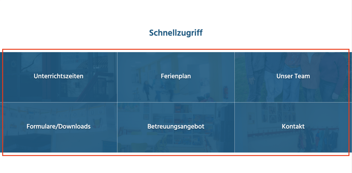 Links auf der Startseite