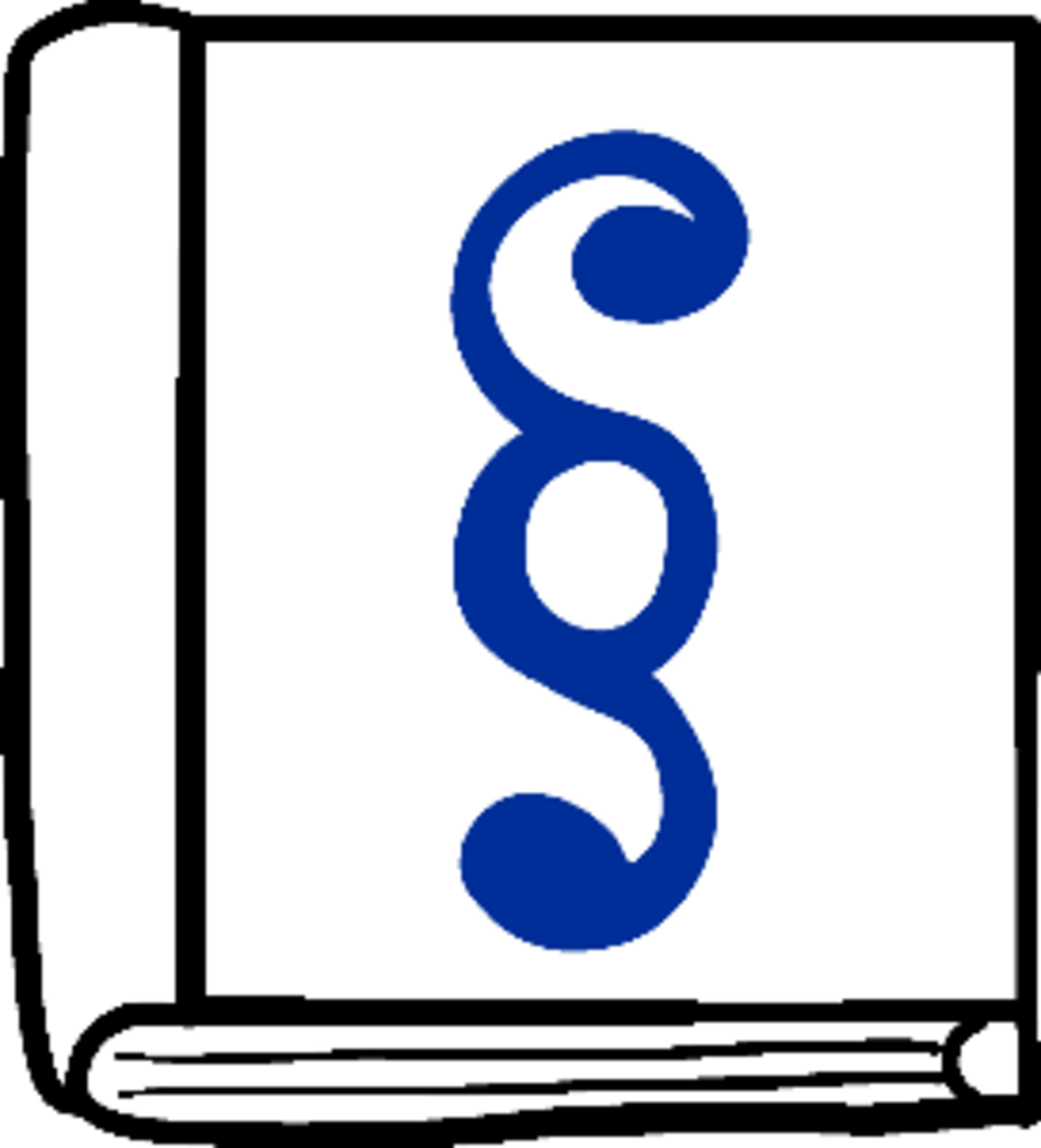 Buch mit Paragraphen Symbol