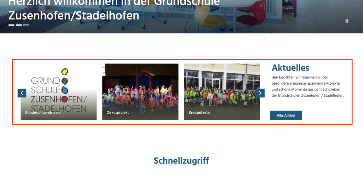 Aktuelles auf der Startseite