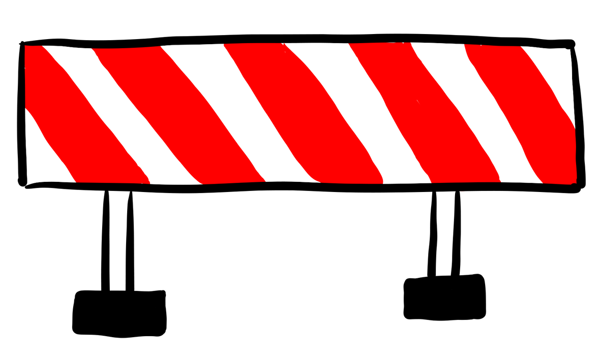 Rot weißes Warnschild Baustelle